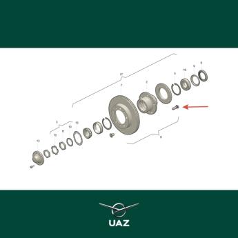 wielbout met wielmoer - UB3108