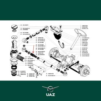 afstelbus spoorstang - UB3096