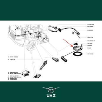 vlotter brandstoftank links - UB1304