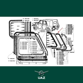 raamrubber klapraam portier links - UB2856