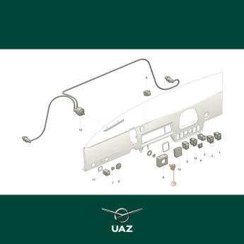 knop hoogteregeling koplampen - UB0006