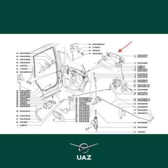 deurgreep portier rechts - UB1677