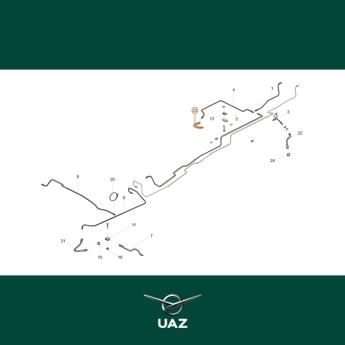remslang voorrem links - UB0972