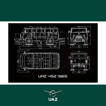 canvas tekening uaz 452 - UB2670