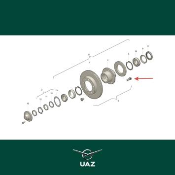 wielbout met wielmoer - UB3108