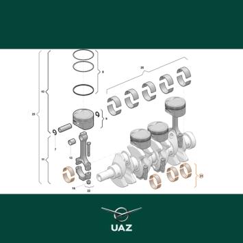 set inzetstukken drijfstangen - UB2590