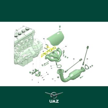 montageset uitlaatspruitstuk - UB2422