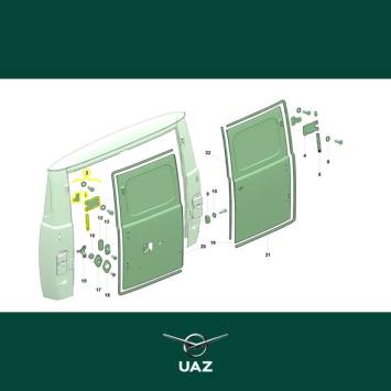 scharnier achterdeur links - UB1578