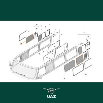 ruit klapraam cabine - UB1236