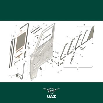 ruit portier rechts - UB3039