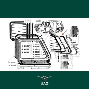 raamrubber klapraam portier links - UB2856