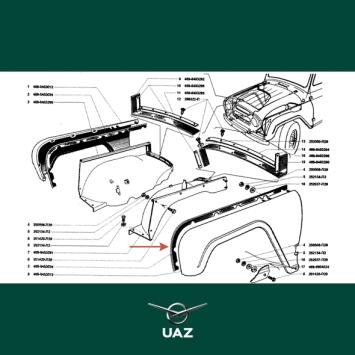 pakking spatbord - UB1171