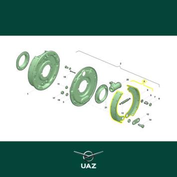 set remschoenen achterrem - UB0097