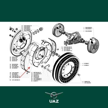 set remschoenen achterrem - UB0943