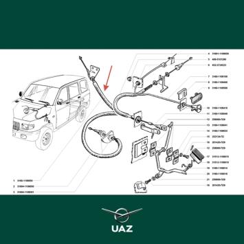 gaspedaalkabel - UB3193
