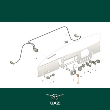 knop hoogteregeling koplampen - UB0006