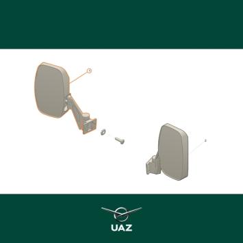 verwarmde zijspiegel rechts - UB0526
