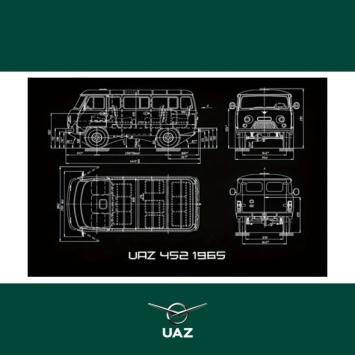 canvas tekening uaz 452 - UB2670